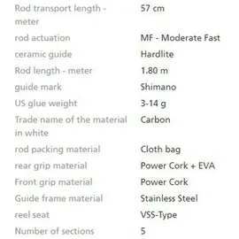 Shimano Fishing Shimano, Angelrute, (Teleskoprute, 180 cm)