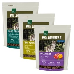 REAL NATURE Wilderness Adult 3x1 kg Probierpaket 3, Huhn, Rentier, Rind