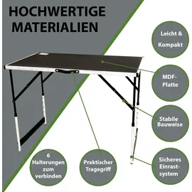 Trutzholm Multifunktionstisch 100 x 60 cm grau/schwarz 90 kg