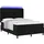 vidaXL LED Boxspringbett mit Matratze Schwarz 160 x 200 cm Stoff
