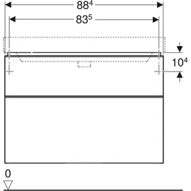 Geberit Smyle Square 88,4x61,7x47cm, lava matt, 2 Schubladen