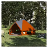 vidaXL Teepee Zelt für 6 Personen Grau/Orange