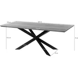 MASSIVMOEBEL24.DE Mango 260 x 76 x 100 cm natur lackiert/schwarz