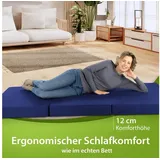 Klappmatratze Luxus Faltmatratze, klappbare Gästematratze, faltbare Matratze, shogazi ®, 12 cm hoch, (1-tlg), MADE IN GERMANY, Direkt vom Hersteller, Testsieger 1,1 blau 80 cm x 200 cm x 12 cm