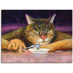 Artland Wandbild Katzenjammer, Haustiere (1 St), als Leinwandbild, Poster in verschied. Größen lila