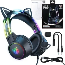 ONIKUMA Gaming Kopfhörer ONIKUMA X15 PRO Gaming Headset Cat (Schwarz) Over-Ear