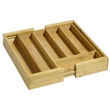Esmeyer Besteckkasten SIMON aus Bambusholz, passend für alle handelsüblichen Schubladen, ausziehbar von ca. 28,5 auf ca. 40,0 cm,