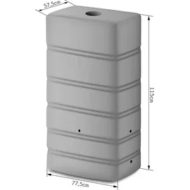 Prosperplast Regenwasserbehälter Aqua Tower 450 l hellgrau
