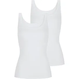 MEY Unterhemd Superfine Organic (2er Pack) breite Träger, tiefer Rundhalsausschnitt, Single Jersey, elastisch weiß 38