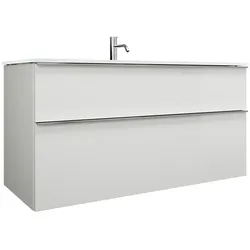 burgbad Eqio Waschtischkombination mit Glaswaschtisch 122 cm, mit Griffleiste G0251
