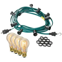 SATISFIRE Illu- Party Lichterkette Außenlichterkette 30m grün 30 LED Edison Filament