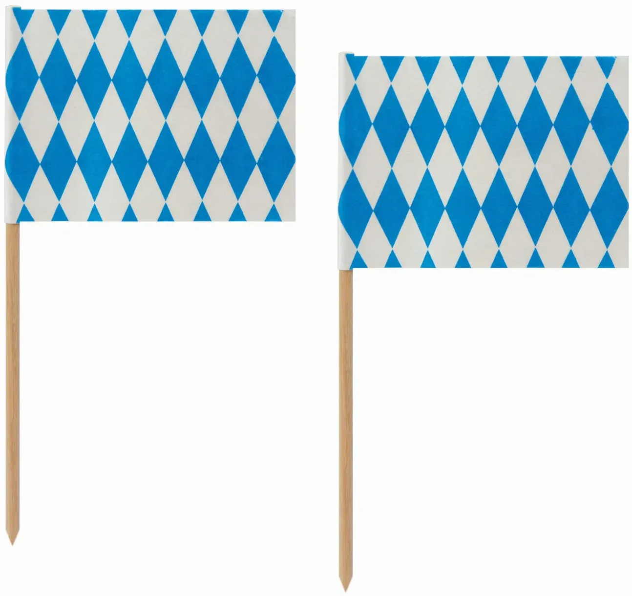 Fahnenpicker Deko-Picker Oktoberfest Bayerische Raute, 10cm, 100 Stk.
