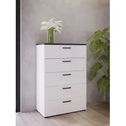Highboard FORTE "Forte Saltwater", weiß, B:80,2cm H:118,3cm T:41,3cm, Spanplatte, Sideboards, Höhe ca. 118 cm