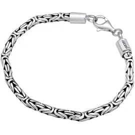 KUZZOI Königskette Armband Herren grau 925 Silber 23 cm