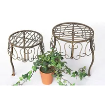 DanDiBo Ambiente Blumenhocker 2er Set Rund 140129  cm Braun