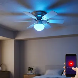 GLOBO RGB LED Deckenventilator 76 cm Silber