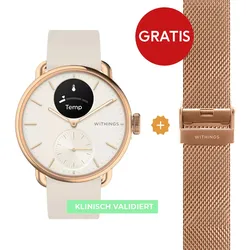 Withings Scanwatch 2 - 38mm Sand | Rosegold + Gratis Withings Milanaise Armband