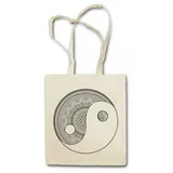 Urban Backwoods Mandala Yin Yang Einkaufstasche beige
