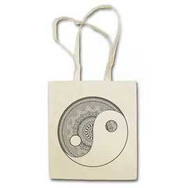 Urban Backwoods Mandala Yin Yang Einkaufstasche beige