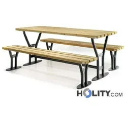 Picknick Tisch mit Banken h109213
