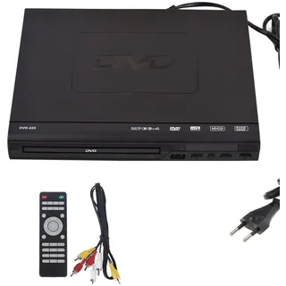 Sctecoau DVD-225 Heim-DVD-Player, Digitaler Multimedia-Player, AV-Ausgang mit Fernbedienung für TV, VCD, DVD-Player, EU-Stecker