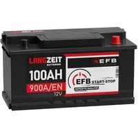 LANGZEIT EFB Batterie 100Ah 12V Start-Stop Autobatterie Starter statt 90Ah 95Ah