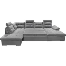 ed exciting design Wohnlandschaft Jakarta 324x107x218 cm Webstoff-Kunstleder Ottomane links grau (38645009-0)