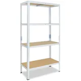 shelfplaza Schwerlastregal Metall 200x90x30 cm weiß 4 Böden