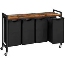 luxuskollektion Wäschekorb Wäschesammler Ablage Wäschewagen 4x39,8l Rollen, Oxford-gewebe