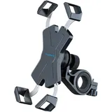 visnfa Fahrradhalterung mit Edelstahl-Klemmarmen, Anti-Shake-Funktion und stabil, um 360° drehbar, Fahrradzubehör/Fahrrad-Handyhalterung für alle Smartphones, GPS, andere Geräte zwischen 10,2 und 17,8