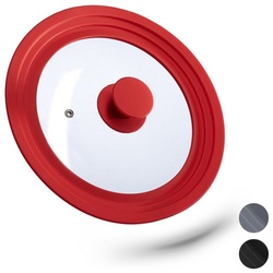 relaxdays Topfdeckel »Topfdeckel 20-24 cm mit Silikonrand«, Rot