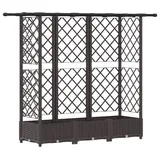 vidaXL Hochbeet mit Rankgitter und Dach 164 x 40 x 123 cm Braun