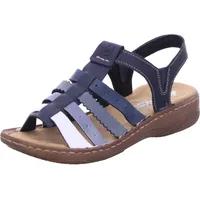 Rieker Damen V2875 Riemchensandalen, Blau, 43