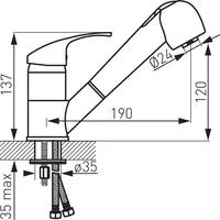 FERRO Vasto Spültischmischer Chrom