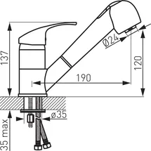FERRO Vasto Spültischmischer Chrom