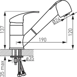 FERRO Vasto Spültischmischer Chrom