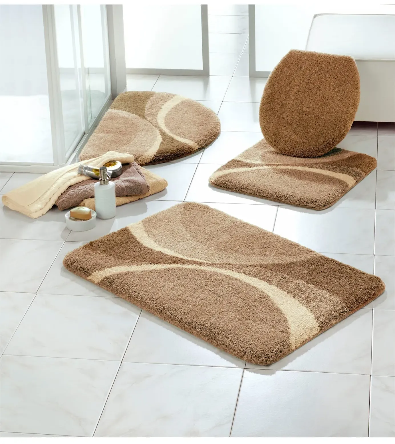 Badematte GRUND Gr. 1, beige, rechteckig (60cm x 90cm ), 1 Stk., Badematten, Badematte
