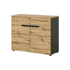 xonox.home Kommode Canu 100 x 81 x 40 cm Basaltgrau/Artisan