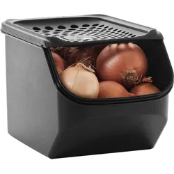 Aufbewahrungssystem TUPPERWARE "Tupperware, OnionSmart, 5,5 l", schwarz, B:18,3cm H:18,7cm L:27,2cm, Polyprophylen (PP), Lebensmittelaufbewahrungsbehälter, die perfekte Lösung für die Lagerung Ihrer Lebensmittel