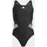 adidas Logo C-Back Badeanzug Schwarz/Weiß 152