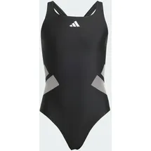 adidas Logo C-Back Badeanzug Schwarz/Weiß 152