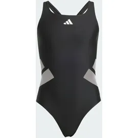 adidas Logo C-Back Badeanzug Schwarz/Weiß 152