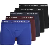 JACK & JONES Jack & Jones, Herren Boxershort 5er Pack JACBLACK FRIDAY TRUNKS Schwarz/Blau/Rot M