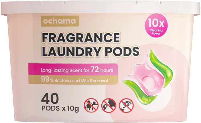 ochama Waschmittel-Pods – Leistungsstarke Waschmittel-Pods, Waschmittel-Kapseln, Mikrokapsel-Tabletten, keine schädlichen Zusatzstoffe, lang anhaltender Duft – 10 g * 40 in 1 Packung