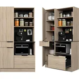Parisot Küchenbuffet Fumay 11 100 x 186 x 45 cm EICHE BRAUN