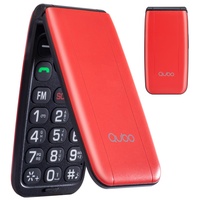 Qubo Seniorenhandy Klapphandy Ohne Vertrag Handy große Tasten Mobiltelefon für Senioren Display 2,4 Zoll, SOS-Funktion, Unterstützung Dual-SIM,Schnellanruf, FM-Radio,Taschenlampe, Rot