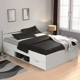 Demeyere Stauraumbett MICHIGAN 140 x 200 cm Holz lackiert weiß