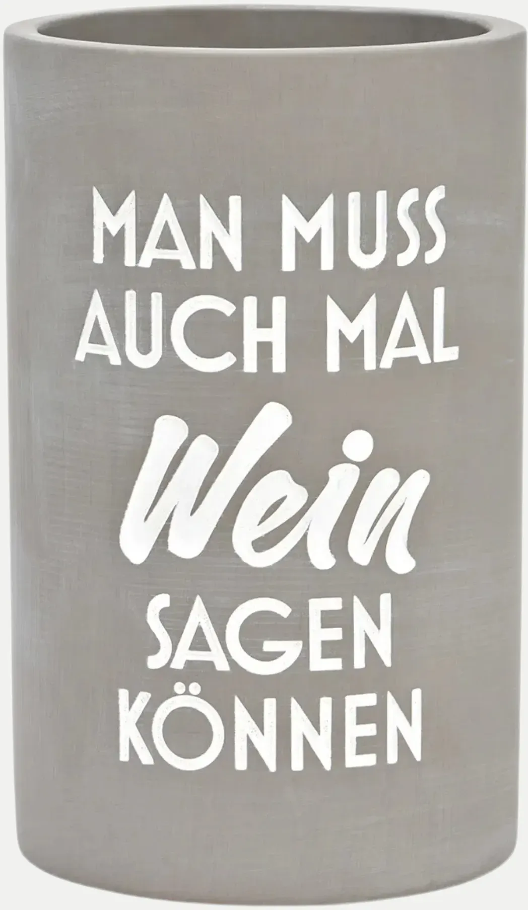 Weinkühler mit Schriftzug Grau