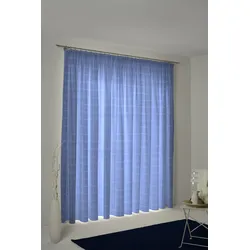Vorhang WIRTH "Toco-Karo" Gr. 4, blau, B:132cm H:245cm, Chenille, Polyacryl, Gardinen
