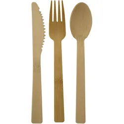 Hoffmann Bambus Einweg Besteck 24teilig (L 15,5 cm)